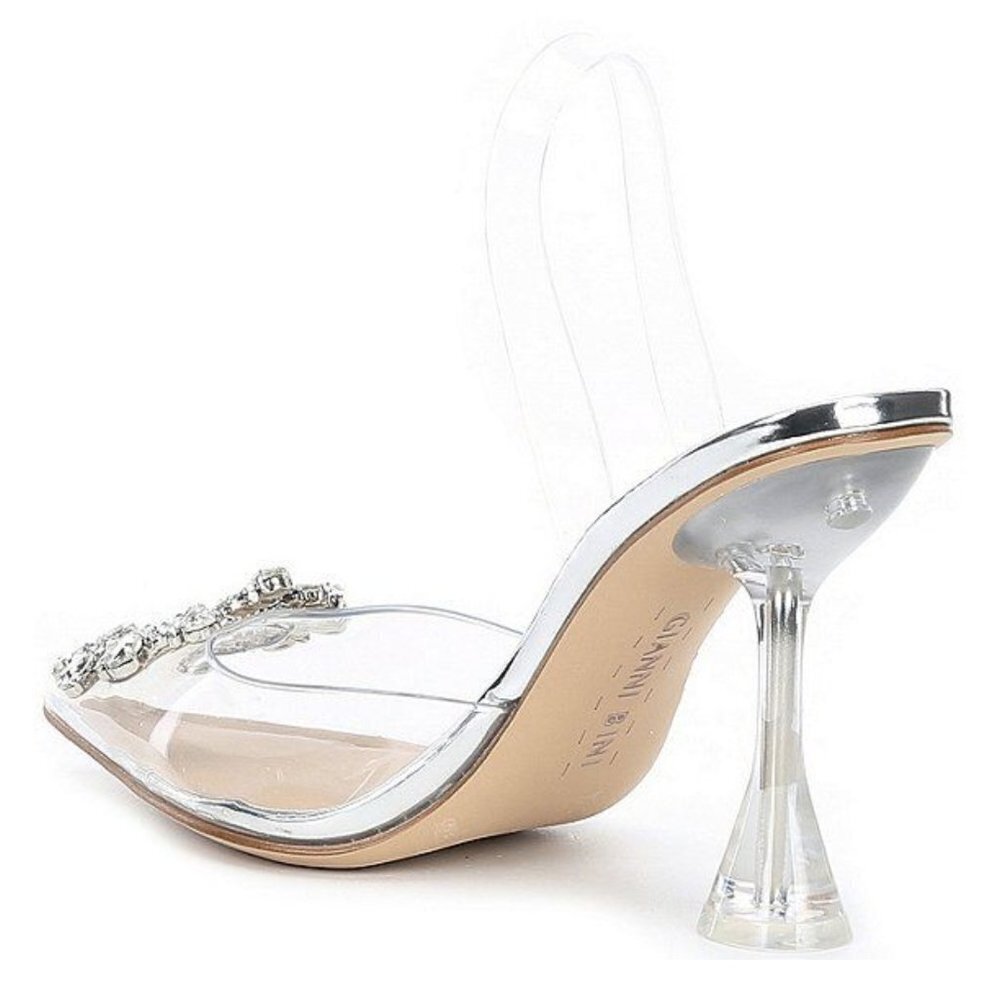 Gianni Bini Vivyee Clear Rhinestone Pointed Toe Sculptural Heel Pumps NEW - Picture 4 of 4